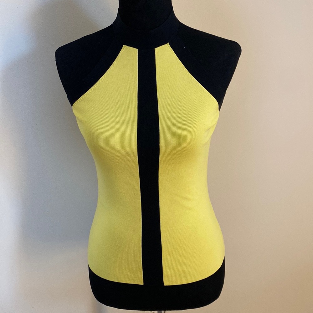 Mod Colorblock Silk Halter Top - image 1